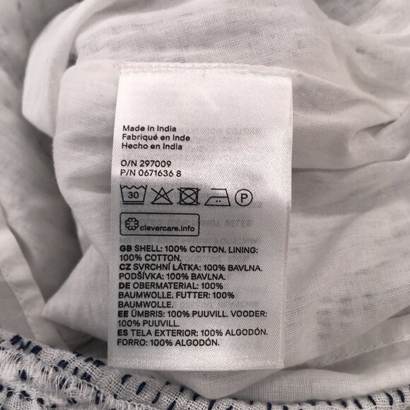 Coastal Romper Women Size 4 White Blue Adjustable Straps Summer Feminine Beachy - Picture 12 of 16